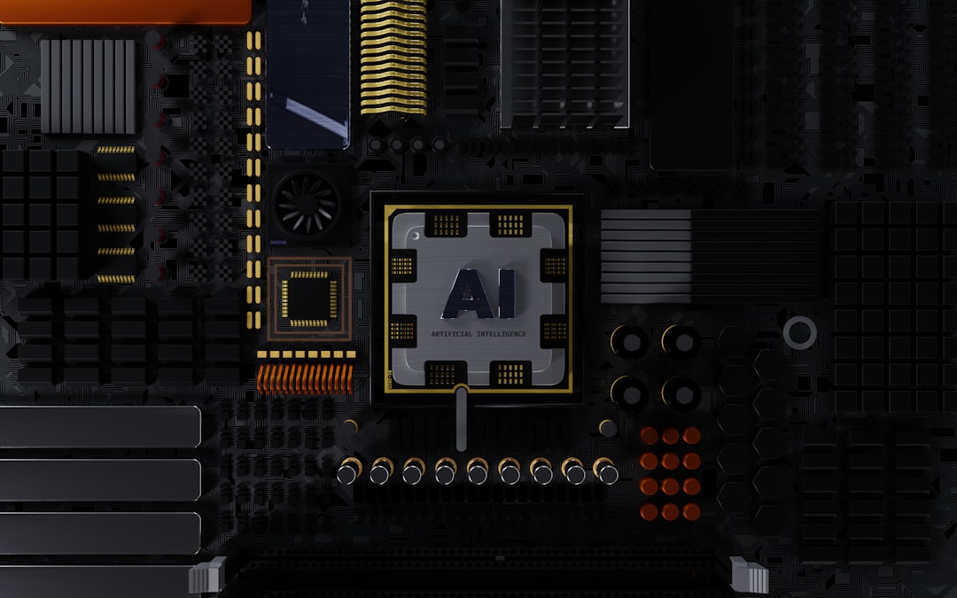 a close up of a computer motherboard with many components