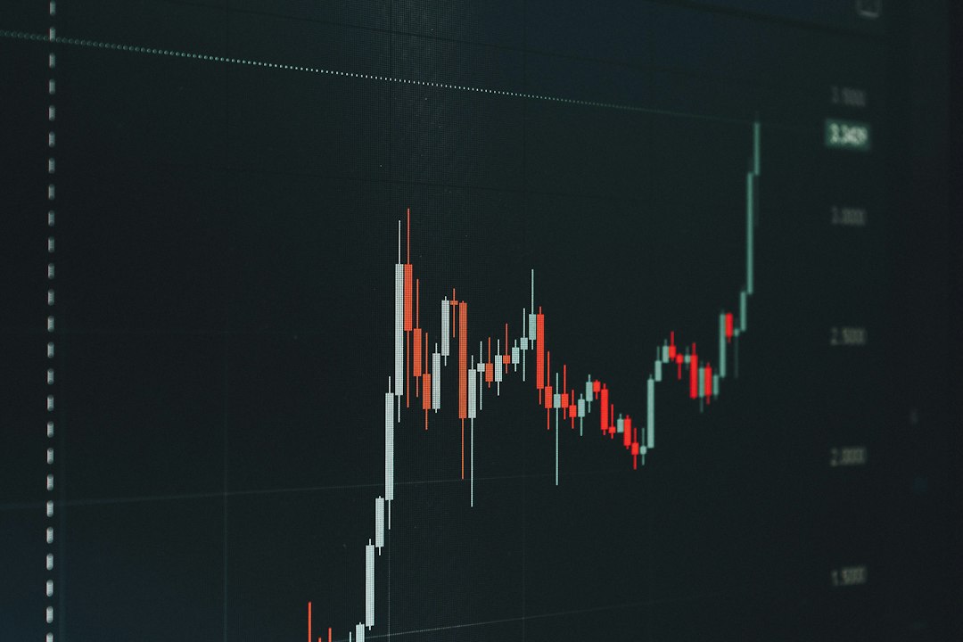 Stock market chart showing upward trend