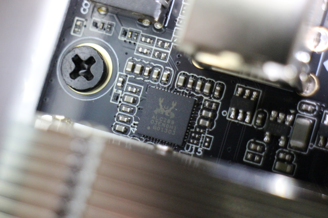 A close up view of a computer motherboard