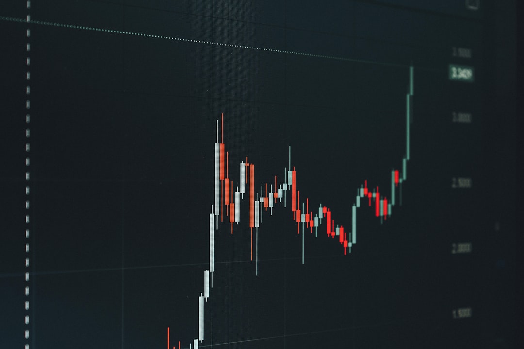 Stock market chart showing upward trend