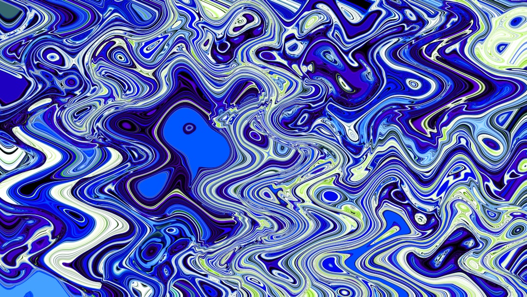 Abstract blue and white wavy pattern creates a visual effect.