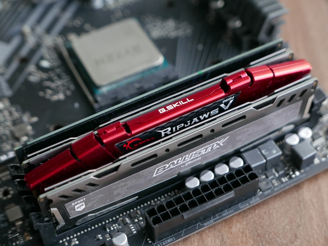 a close up of a computer motherboard