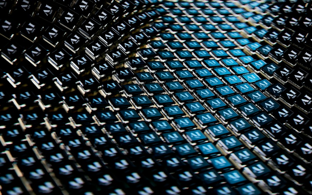 A close up view of a blue and black fabric