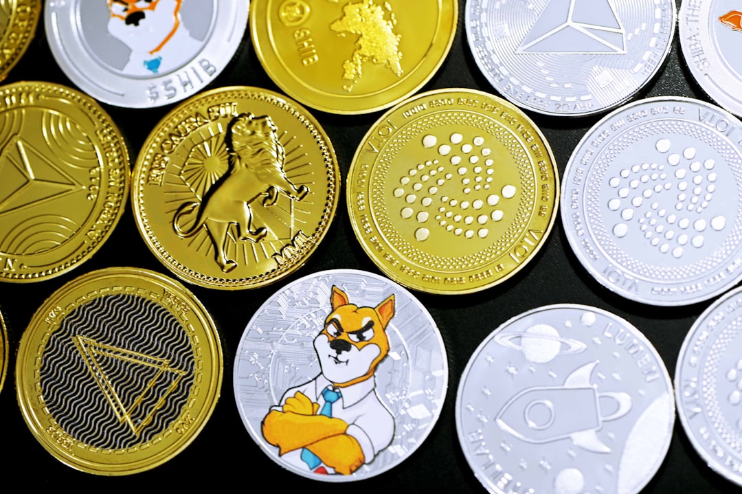 white and gold round coins