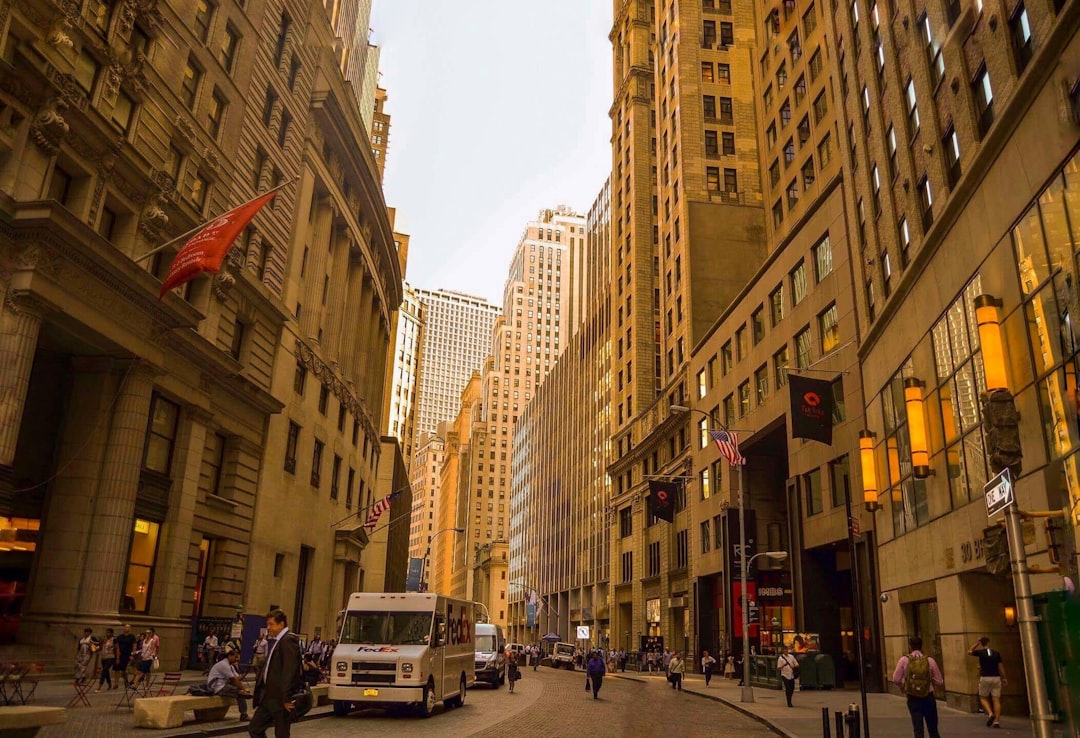 photo of a high-rise concrete buildings and busy road