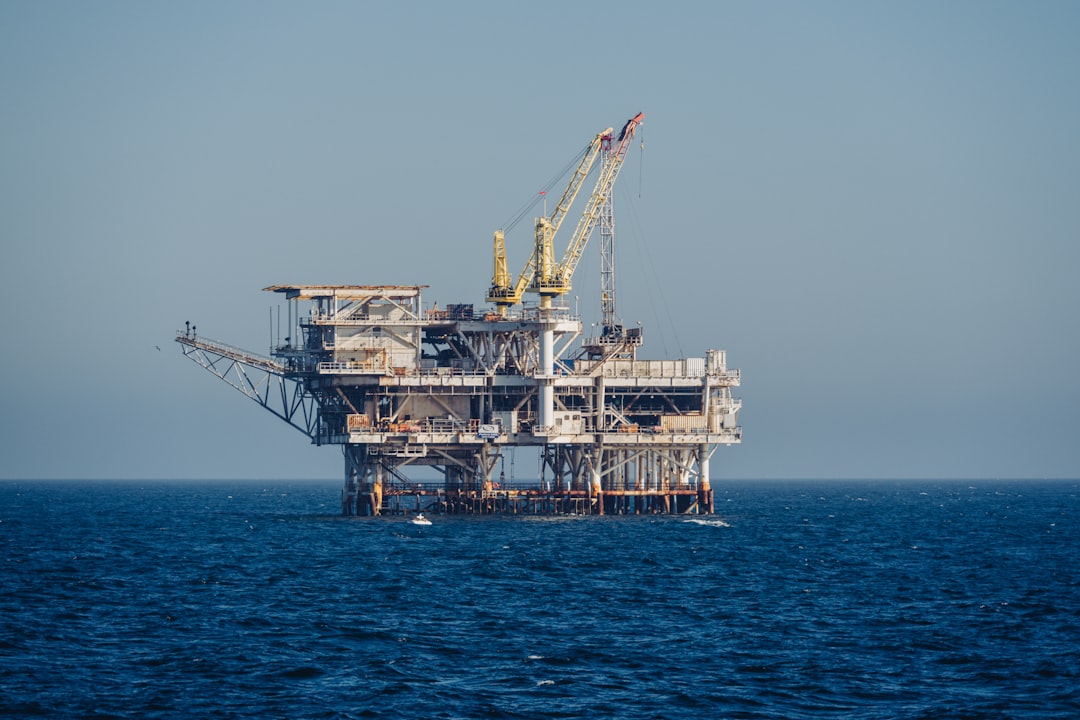 An oil rig in the middle of the ocean